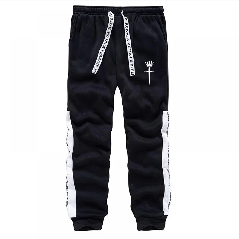 Cross Crown Print Sweatshirts Sweatpants High Quality Street Fashion Tracksuit 2025 Fall/winter Men's Sportswear 2pcs Set