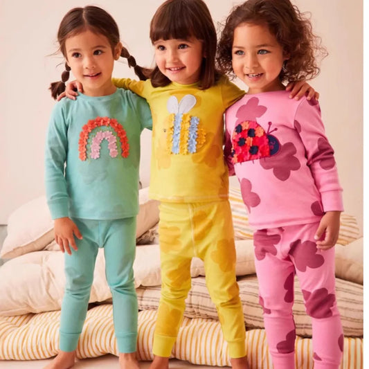 Baby Girls Pajamas Sets Kids Animal Tops+Pant Underwear Suit Sleep Wear New Pyjama 2025 Spring Autumn Children's Pjs Clothing