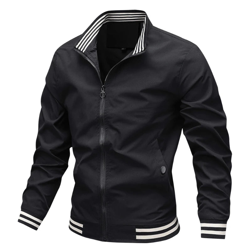 Men's Jacket Spring and Autumn New Korean Edition Fashionable Simple Stand up Collar Versatile Casual Trendy Solid Color Jacket