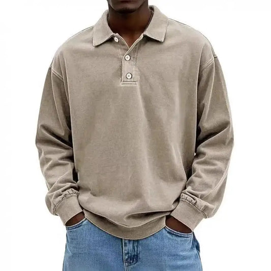 2025 Men Long Sleeve Polo Shirts Mens Breathable Tees Casual Golf Polo Shirt Work T-Shirt Pullover Tops Man Bottoming Polo Shirt
