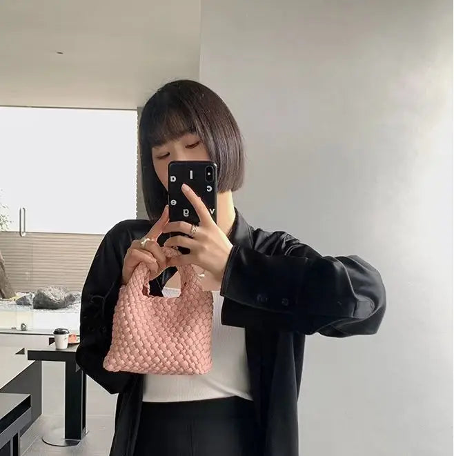 Hanrted Woven  Buet Bag Women's Crossbody Handbag Handheld Basket Bag Sli American Retro Sle Daily Use