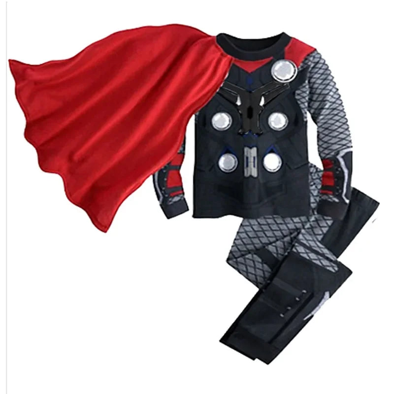 Iron Man Spiderman Avengers Pajama Set Superhero Cosplay Costume Pyjama Long Sleeve Home Sleepwear Nightwear Christmas Suit