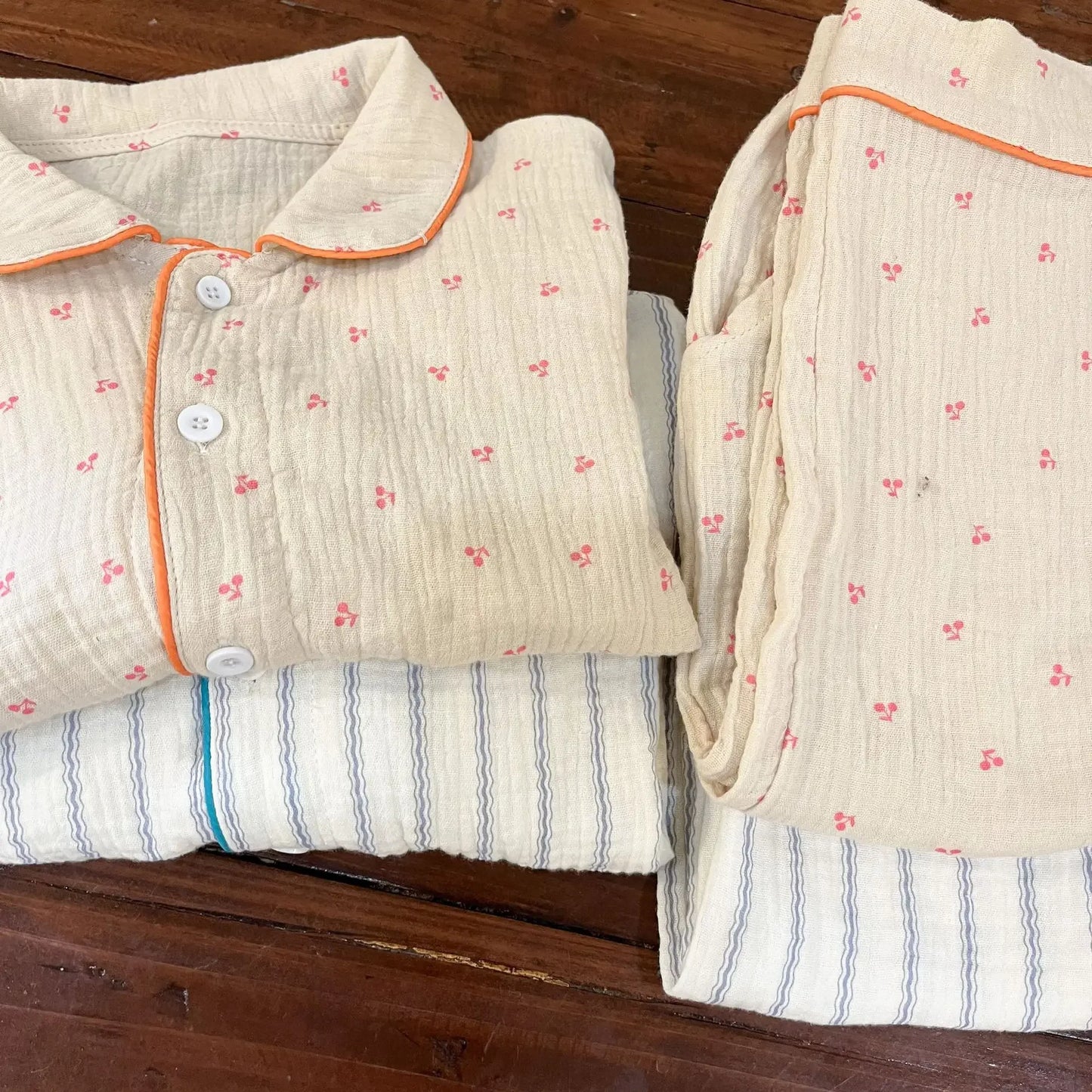 Pajama Sets New Spring Autumn Season Pure Cotton Gauze Baby Long Sleeved Girl Boys Childrens Clothing Sleepwear