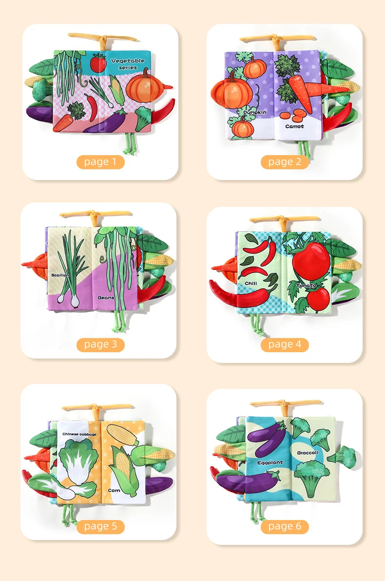 Baby Cloth Book 6 Pages 0-3 Year Old Early Education Parent-child Interaction Baby Toys For 0-3 Year Old Newborn Gifts