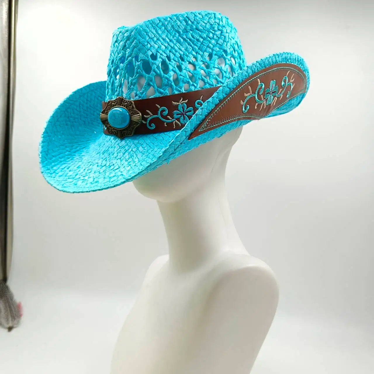 hats straw cowgirl western hat  mexican hat  retro curling hat western cowboy hat outdoor riding hat travel sports hat