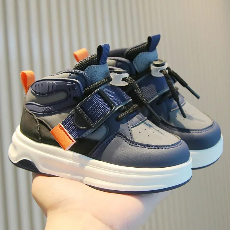 Kid Sneakers School High-top Causal Sports Shoes for Boy Non-slip Spring Autumn Children Fashion Girls Chunky Basketball Shoes