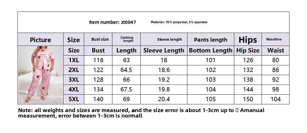 Pyjama Femme Ensemble Short Sleeve Sleepwear Woman Pajamas Set Home Wear Set Big Size Women's Pajamas Summer Ladies Pyjamas Pjs