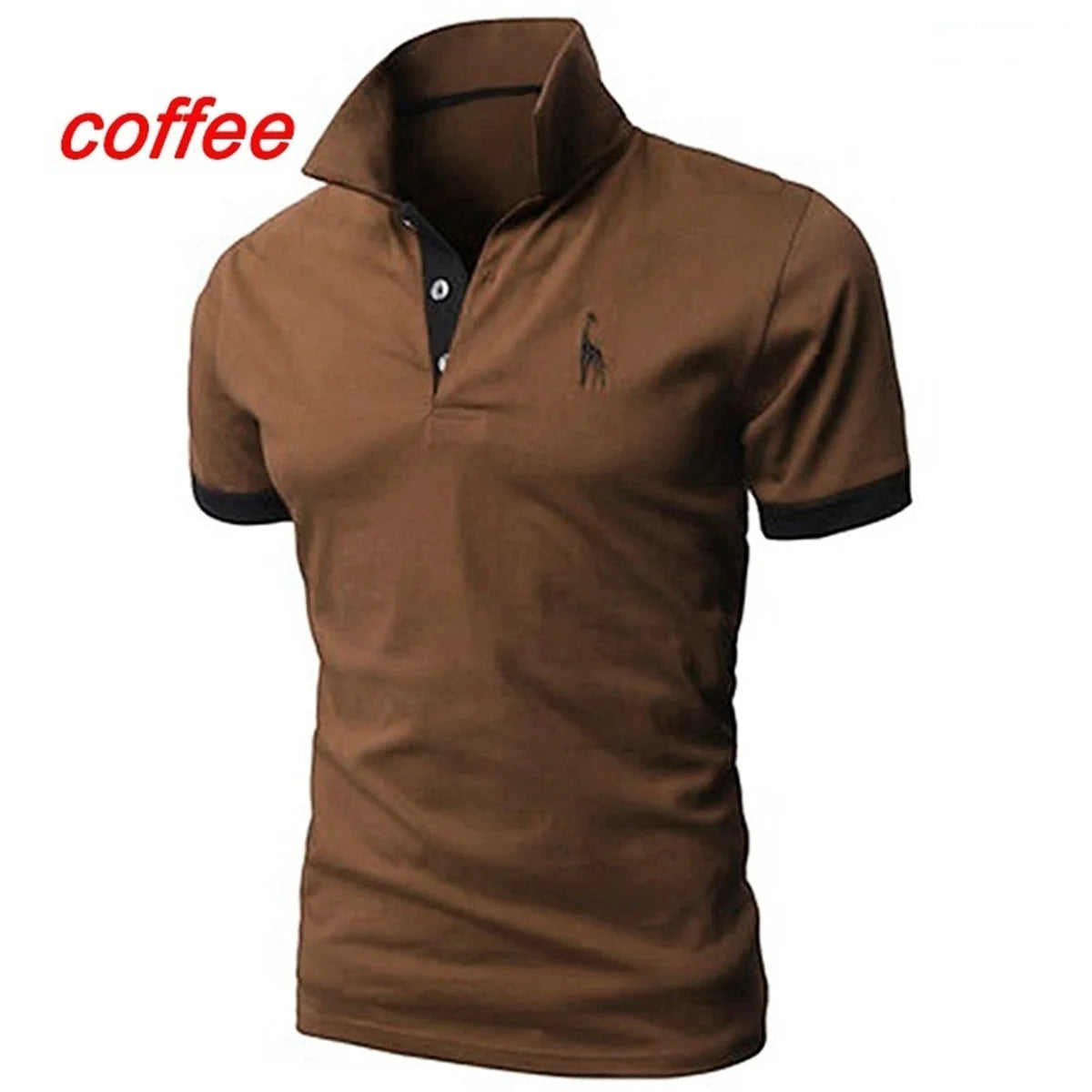 Fashion Cartoon Embroidery Polo Shirts for Men Casual Solid Color Slim Fit Mens Polos New Summer Fashion Brand Men Clothing