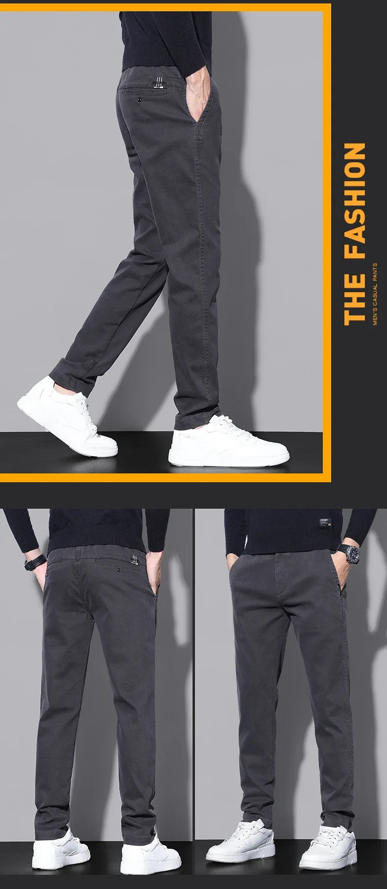 Brand Fleece Pants Forr Men Winter New Warm Cotton Elastic Waist Korean Fashion Twill Straight Plush Trousers Male