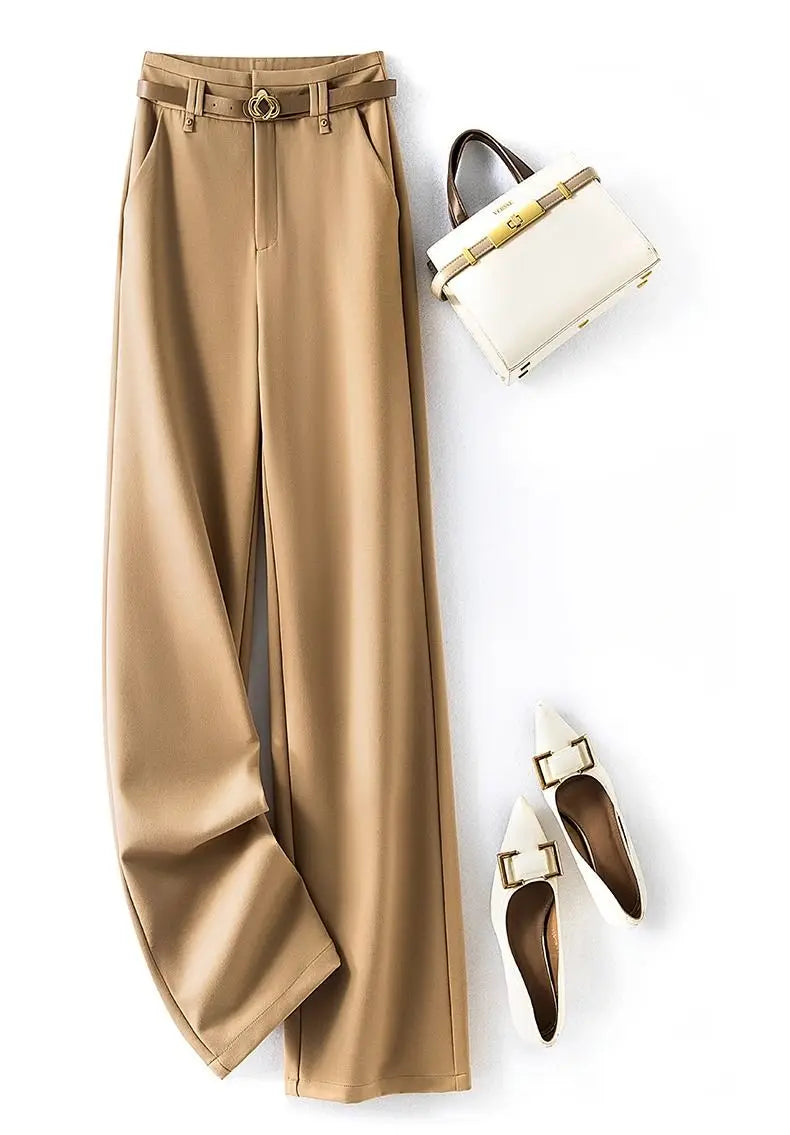 Women's Pants Work Dress Office Tailoring Fluid Female Trousers Wide Leg Straight New in Clothing G Aesthetic Trends 2024 Slacks