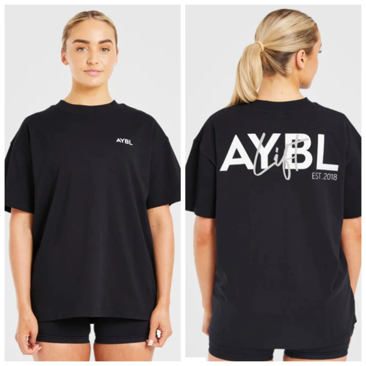 AYBL Letter Print Summer High Quality Men's and Women's Short-sleeved T-shirt New Sports Fitness Crew Neck Short-sleeved Top