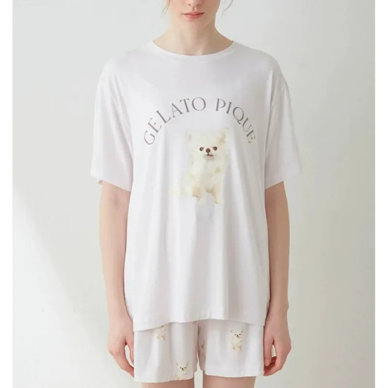 Pajama Pants Set Women's Clothing Short Sleeve Summer Comfortable Breathable Casual Stylish Simple Stylish Loose Cartoon