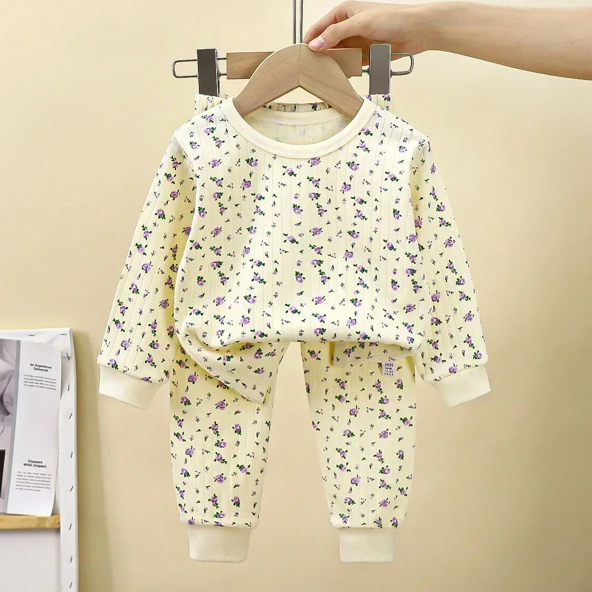 New Kids Pure Cotton Pajamas Boys Girls Cartoon Long Sleeve T-Shirt Tops + Pants Baby Autumn Sleepwear Underwear Clothing Sets