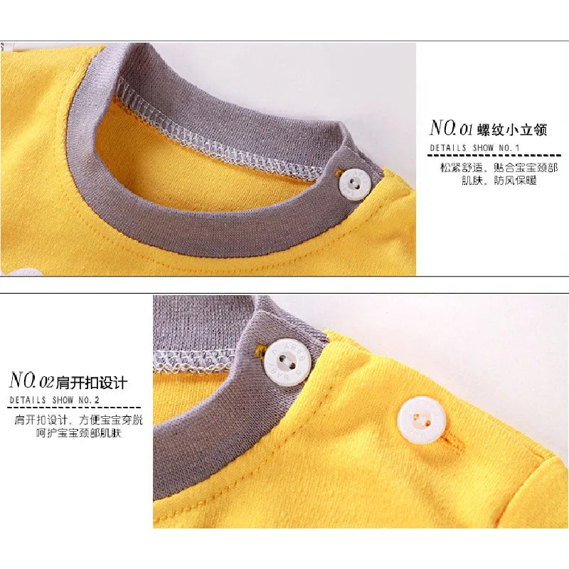 Kids Cartoon Print Pajama Sets Autumn Winter Warm Clothing Suits Spring Boys Girl Fashion Print Pullover+Pants 2Pcs Outfits 0-8Y