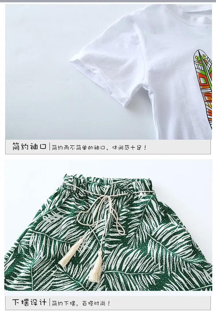 Summer 2025 Baby Girls Clothes Sets Outfits Kids Clothes Short Sleeve+Pants Children Clothing Set 6 10 11 12Y Kids Clothes Girls