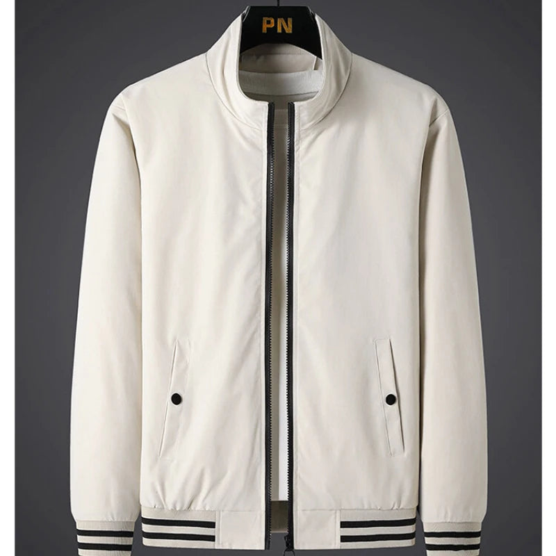 Men's Jacket Spring and Autumn New Korean Edition Fashionable Simple Stand up Collar Versatile Casual Trendy Solid Color Jacket