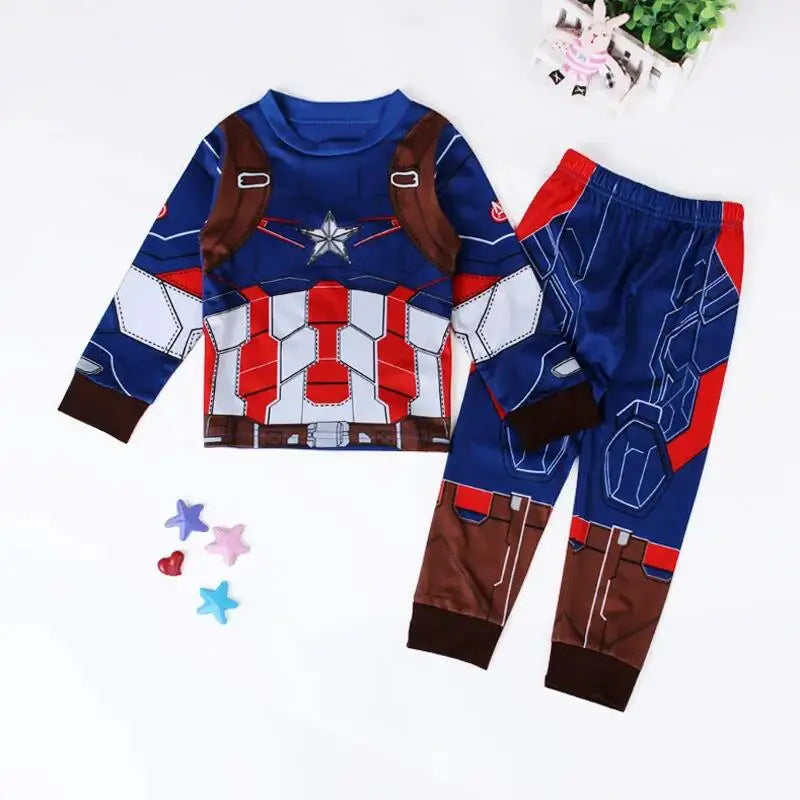 Iron Man Spiderman Avengers Pajama Set Superhero Cosplay Costume Pyjama Long Sleeve Home Sleepwear Nightwear Christmas Suit