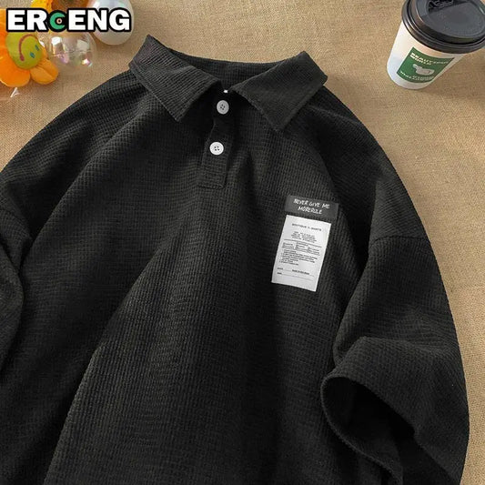 Polo Shirt Short Sleeve Men's Summer American Style Loose Couple T-shirt Japanese Trendy Brand Half Sleeve
