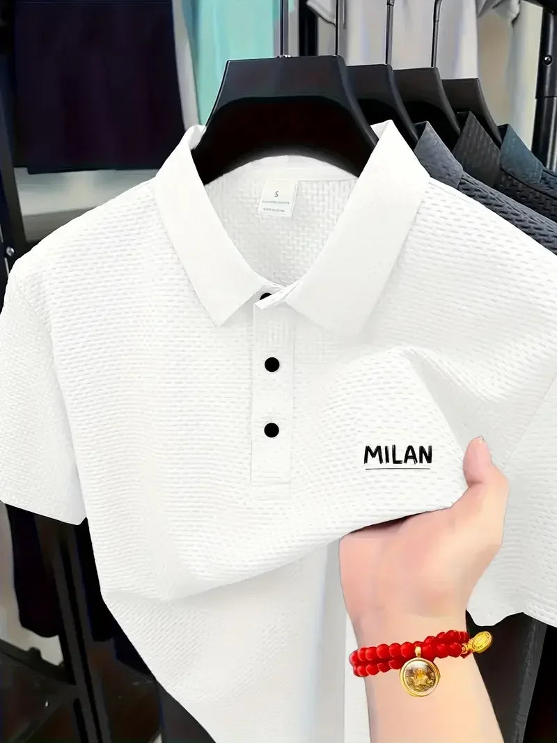 Cool POLO shirts for men's casual wear, with exquisite craftsmanship, with lapel, button closure, in solid color, classic and fa