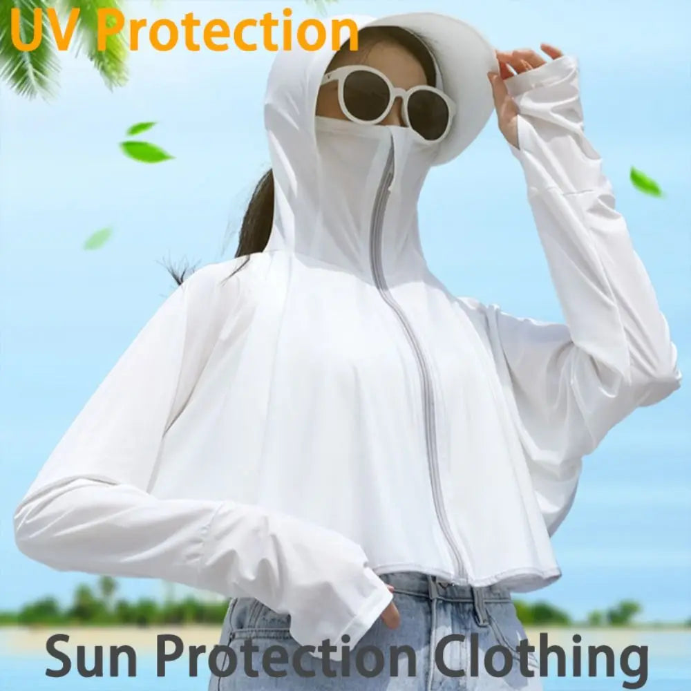 Summer women's sun protection clothing  protection long sleeve women's cloak breathable outdoor sports women's sun hat clothing