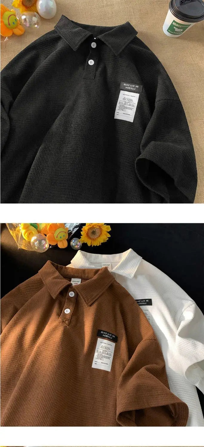 Polo Shirt Short Sleeve Men's Summer American Style Loose Couple T-shirt Japanese Trendy Brand Half Sleeve