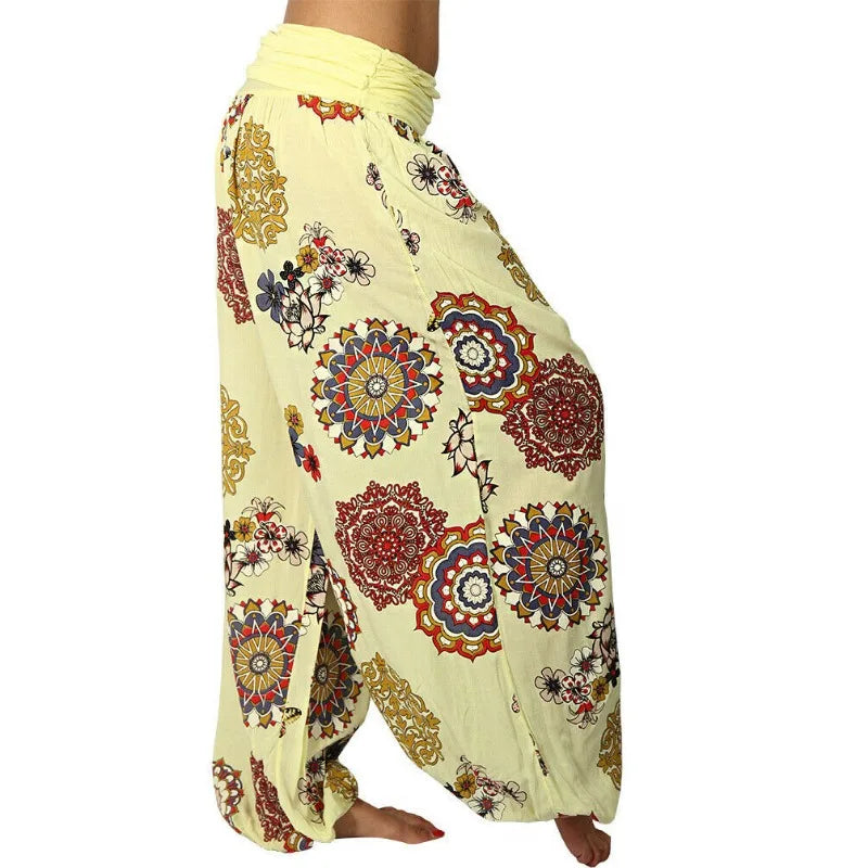 Women's Clothing Haren Pants New Digital Print Long Wide Leg Pants Retro Casual Pants Vacation Style Party Outfit