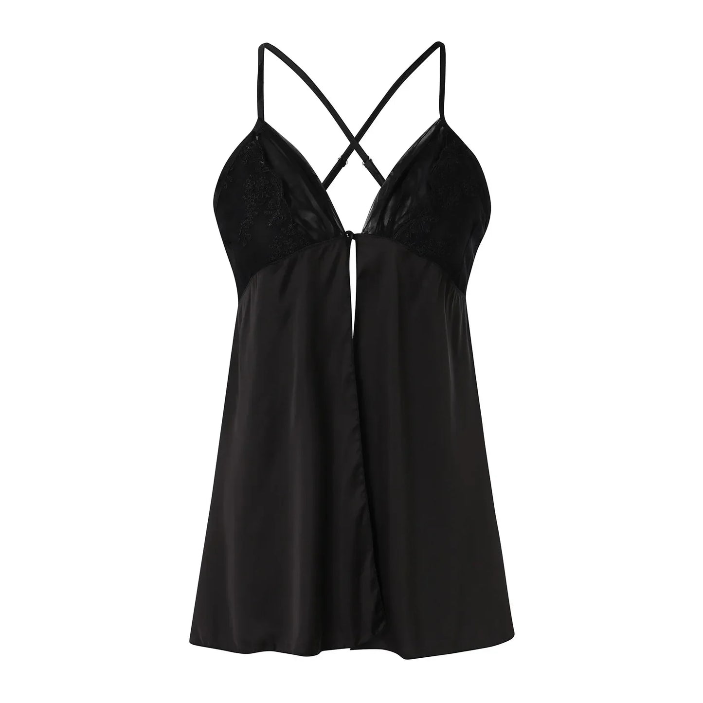 Sexy Pajamas Women Suspender Nightdress Backless Sleepwear Button Front Nightie Spaghetti Straps Nightgowns Pijama Mujer