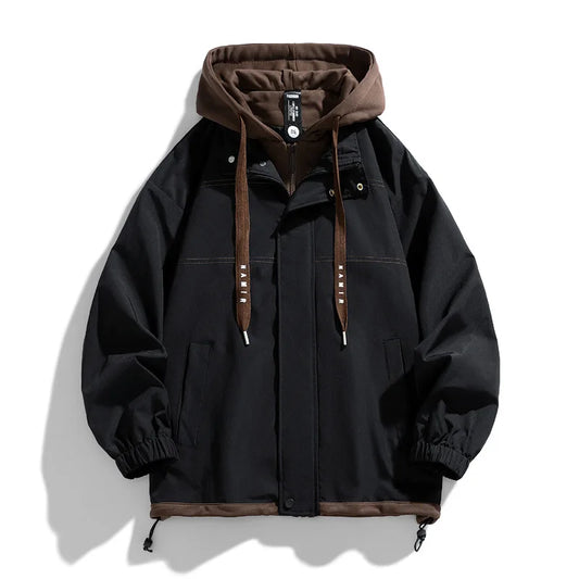 Men's Jacket Thin Hooded Jacket Youth Autumn and Winter New Popular Color Matching High-end Baseball Uniform Casual Hooded