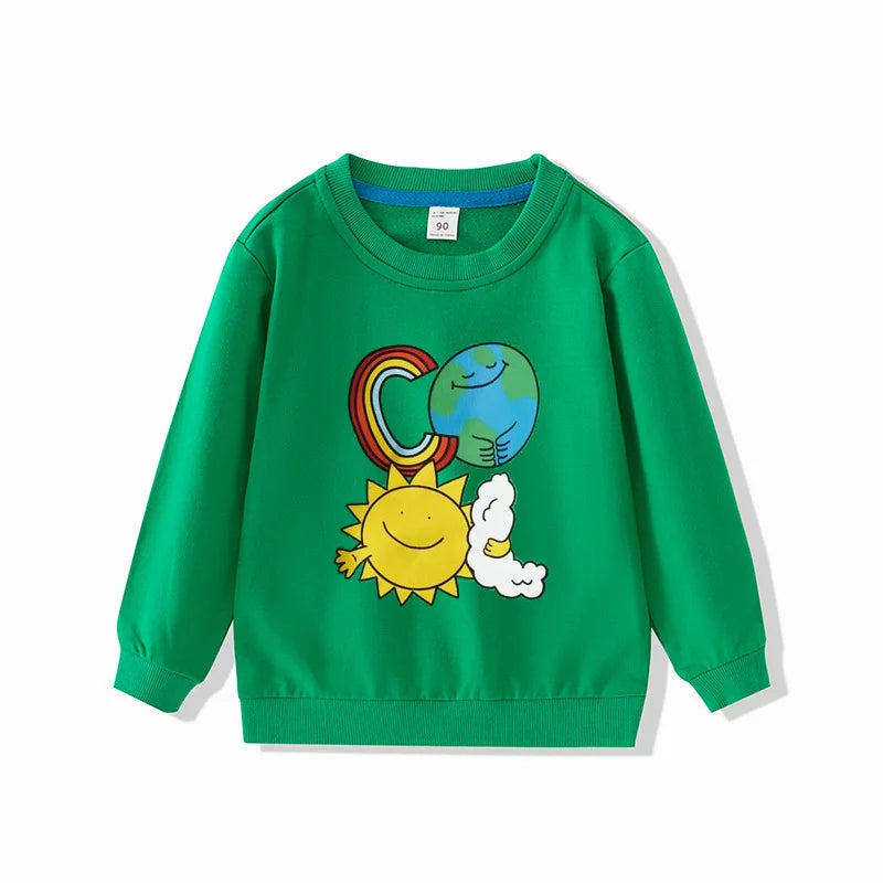 2025 Autumn Boys Girls Sweatshirts Long Sleeve Tops for Kids Children T-shirts Terry Toddler Pullover Baby Outfits Tees Clothing