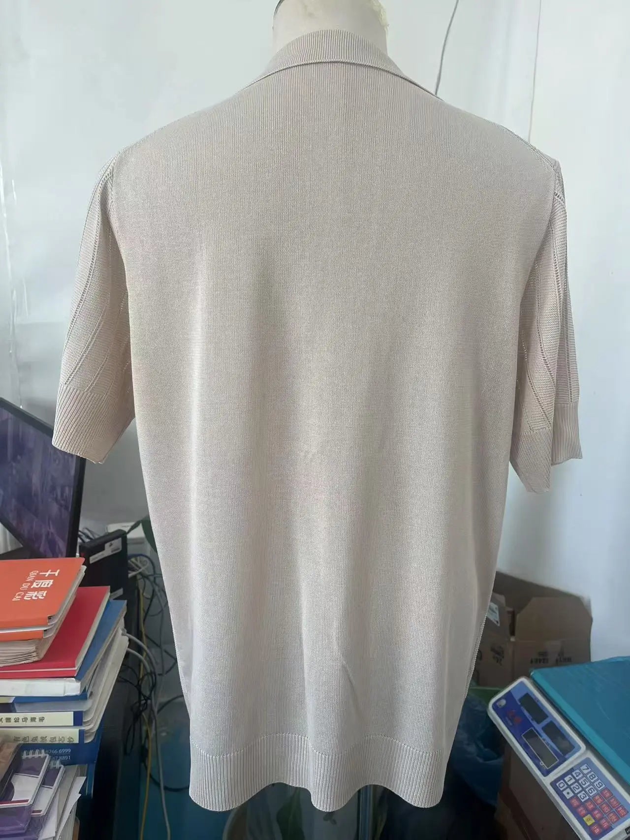Polo Shirts Knitted Solid Tops Pullover V Neck Short Sleeve Tees Men Casual Shirt Summer Slight Strech Spliced Loose 2025