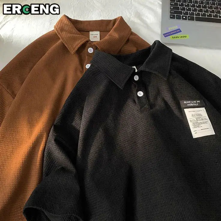 Polo Shirt Short Sleeve Men's Summer American Style Loose Couple T-shirt Japanese Trendy Brand Half Sleeve