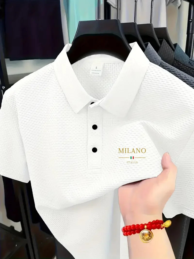 Cool POLO shirts for men's casual wear, with exquisite craftsmanship, with lapel, button closure, in solid color, classic and fa