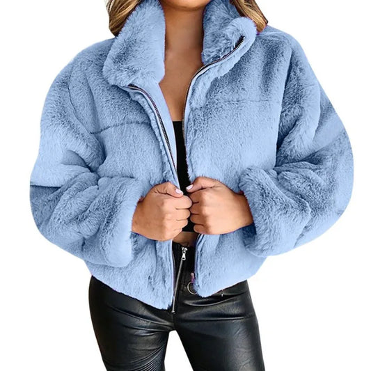 Autumn Winter Coat For Women 2025 New Elegant Teddy Bear Warm Thicken Fleece Faux Fur Coats Jacket Women Long Sleeve Outwear