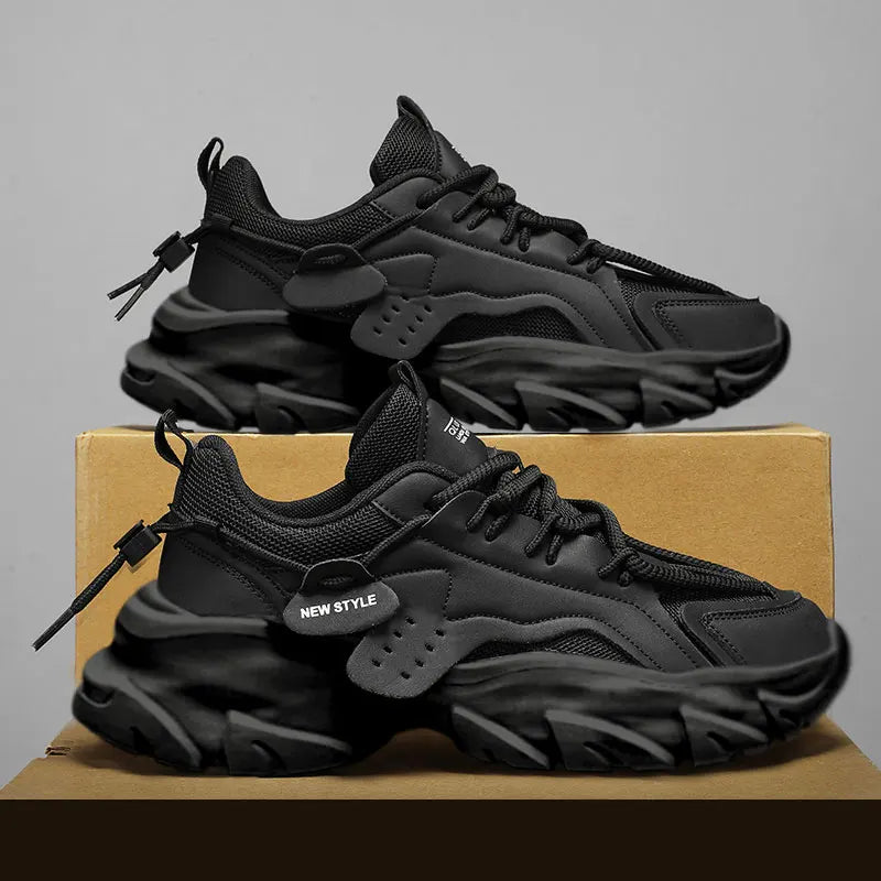 Men's Thick Sole Sport Shoes Simple Fashionable Casual Sneaker High Quality Rubber Plastic Male Athletic Shoes Chunky Sneakers