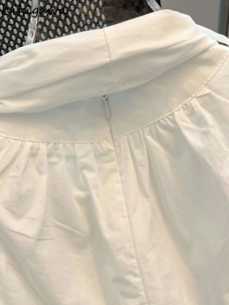 White Blouse for Women 2025 Blusas Mujer De Moda Bandage Bow Sleeveless Loose Shirts Fashion Sweet Summer Blouses Tops Female