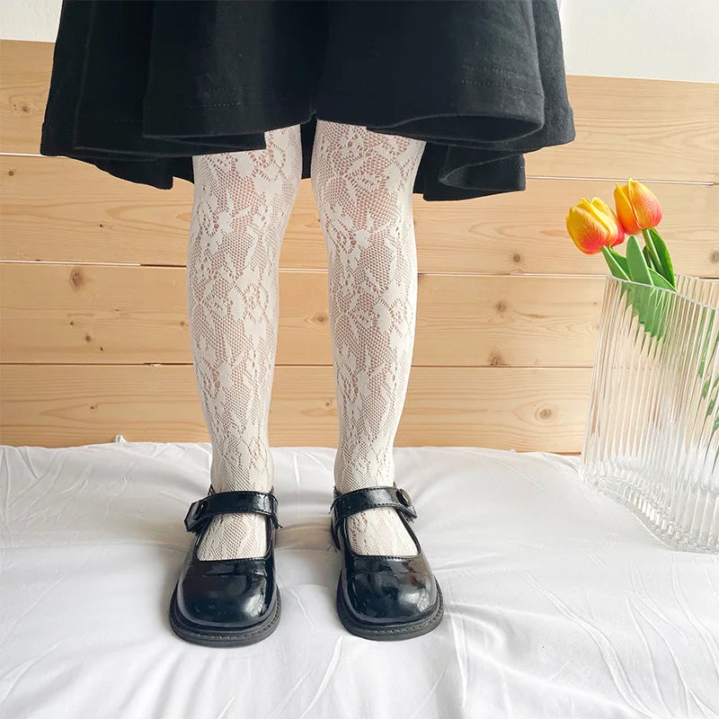 Girls Tights Princess Fishnet Cotton Baby Girl's One-Piece Pantyhose Baby Spring Summer New Style Trousers Lace Stocking