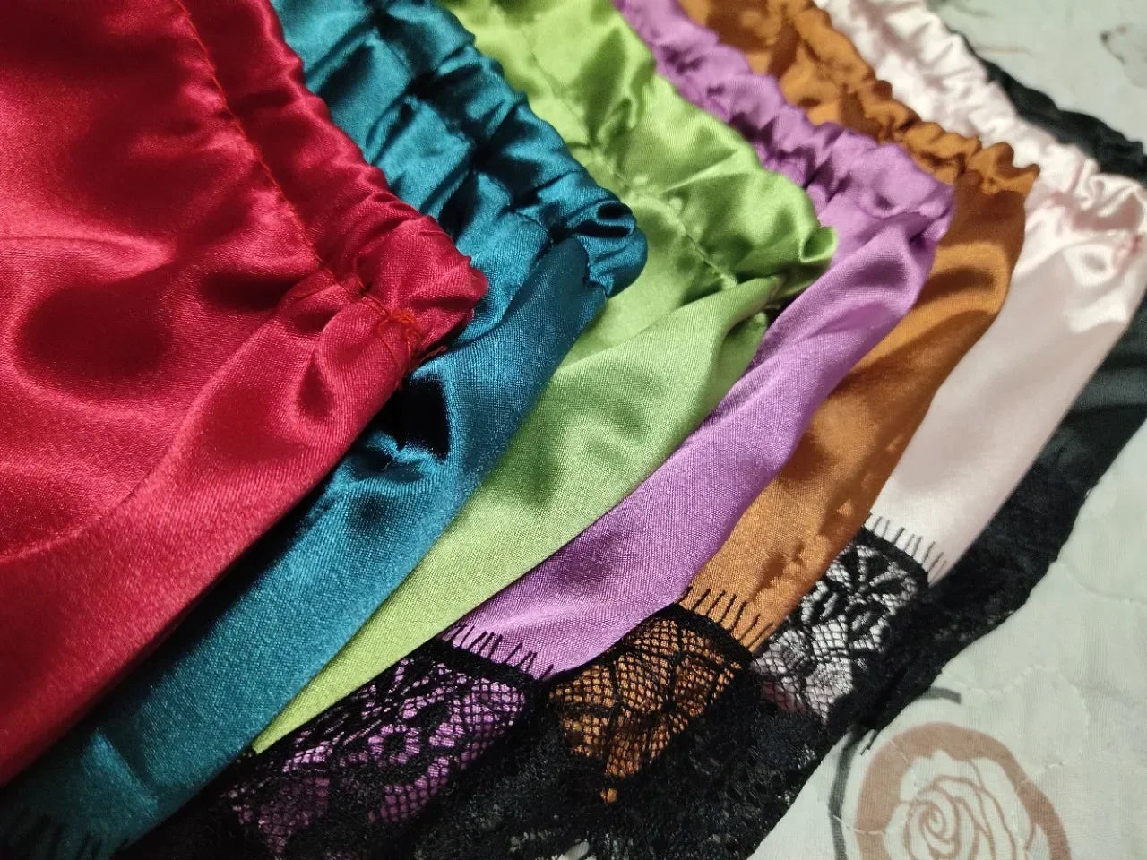 Pajama Sets Women Lace Silk Sleepwear Sexy Lingerie Crop Tops and Shorts Babydoll Nightwear Loungewear Pijamas