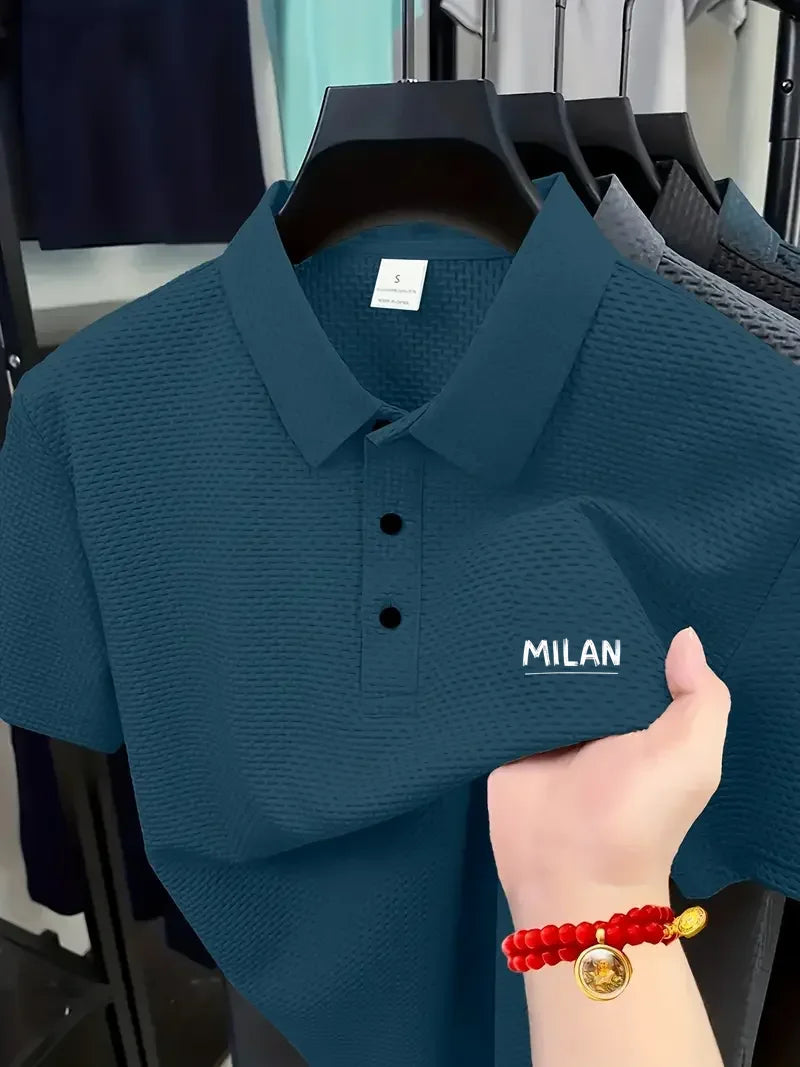 Cool POLO shirts for men's casual wear, with exquisite craftsmanship, with lapel, button closure, in solid color, classic and fa