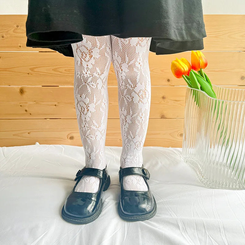 Girls Tights Princess Fishnet Cotton Baby Girl's One-Piece Pantyhose Baby Spring Summer New Style Trousers Lace Stocking