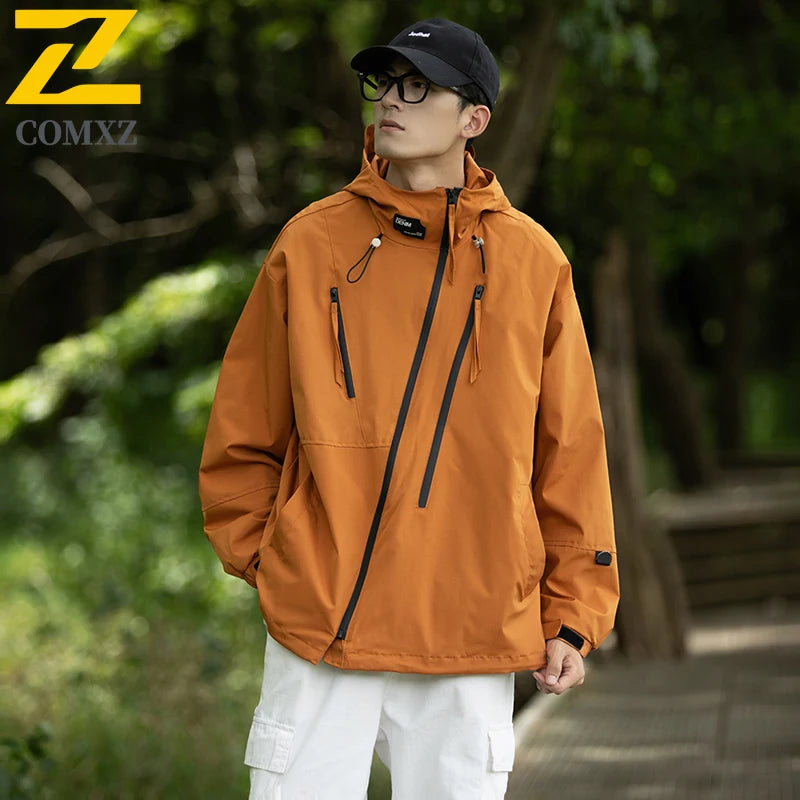 Men's Jacket 2025 New Fashion Hooded Waterproof Windproof Jackets Outdoor Camping Adventure Lightweight Breathable Outerwear