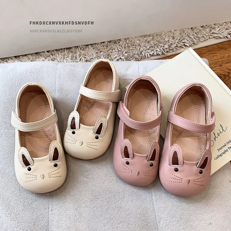 Kid Shoes Girl Princess Shoe Cute Cartoon Leather Shoes Child Walking Shoes Soft Soled Mary Jane Shoe Shallow Mouth Casual Shoe