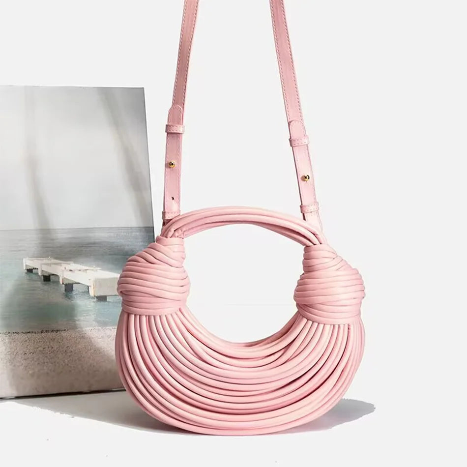 Handbags for Women  Gold Luxury Designer Brand Handwoven Noodle Bags Rope Knotted Pulled Hobo Silver Evening Clutch Chic
