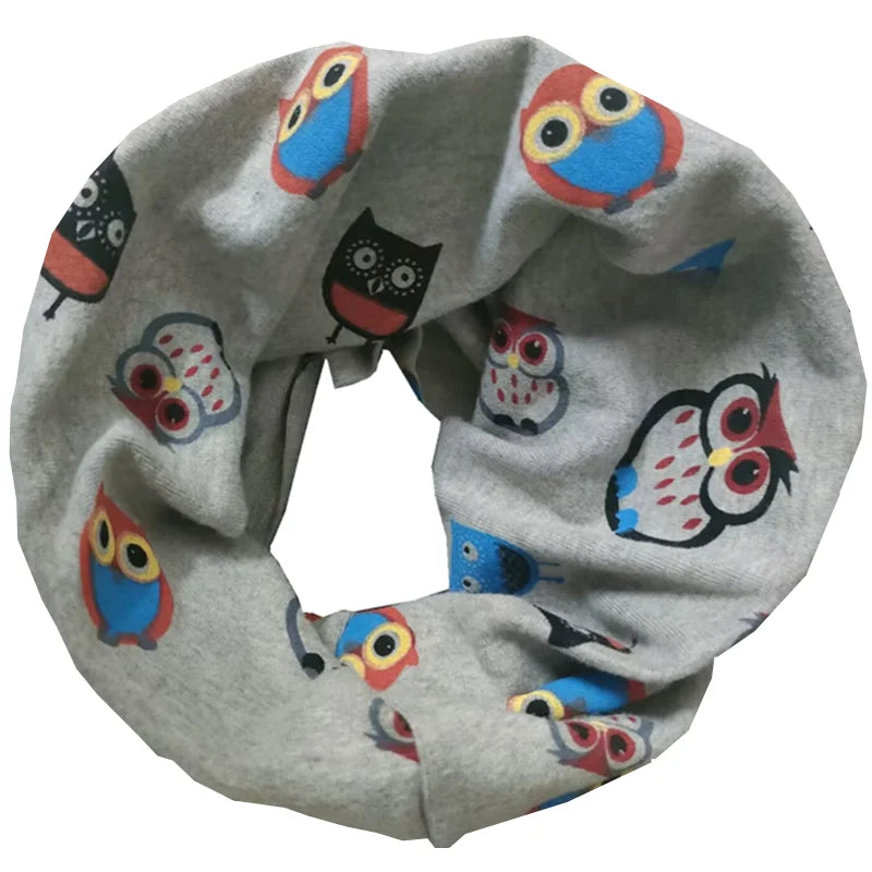 New Autumn Winter Girls 100% Cotton Scarf Children Scarf Bibs LIC Boys Girls O Ring Scarf Lovely Kids Collar Children Bufandas
