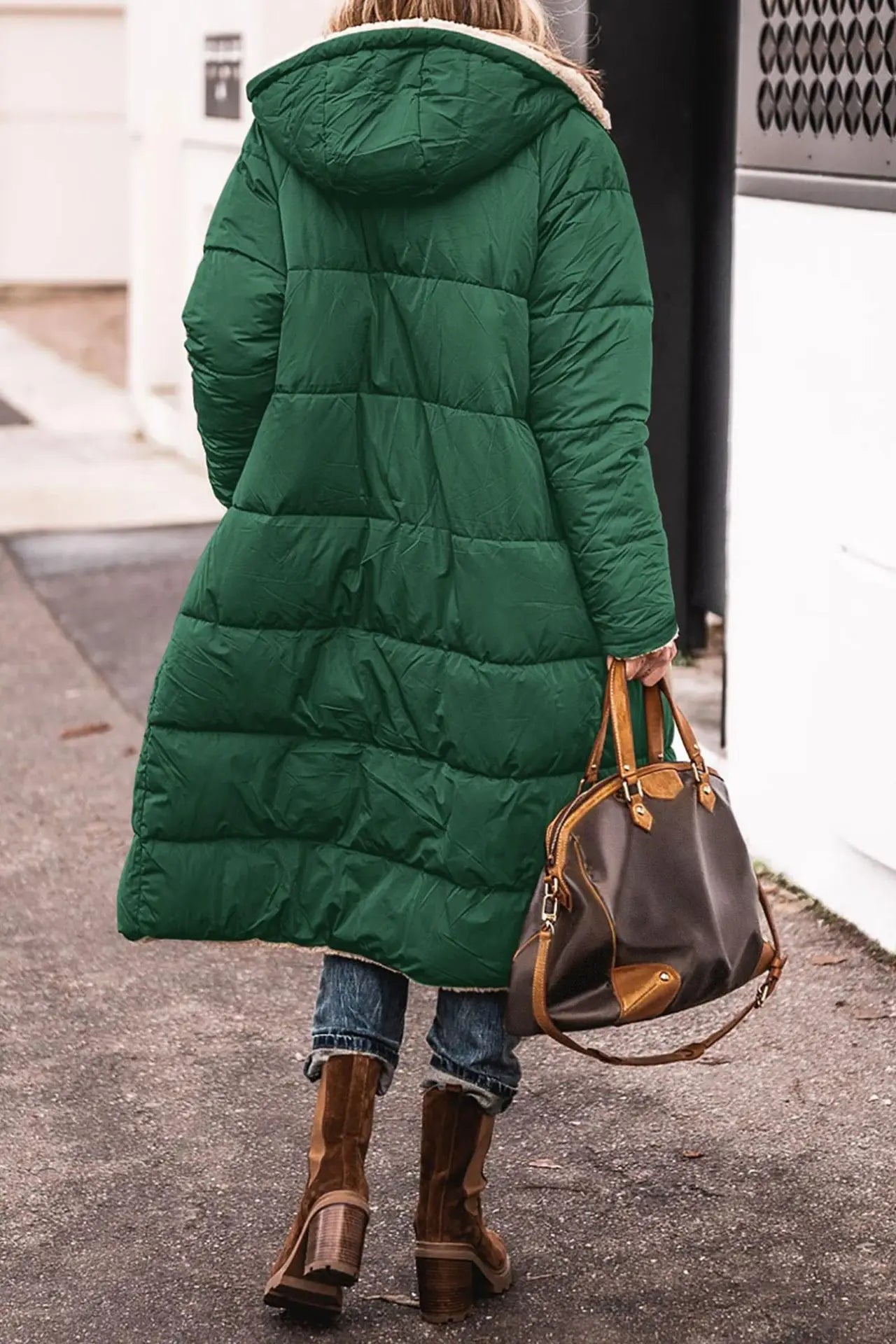 Fashion Women's Coat Winter Hooded Long Sleeve Long Warm Temperament Comfortable Casual Solid Color Ladies Coat