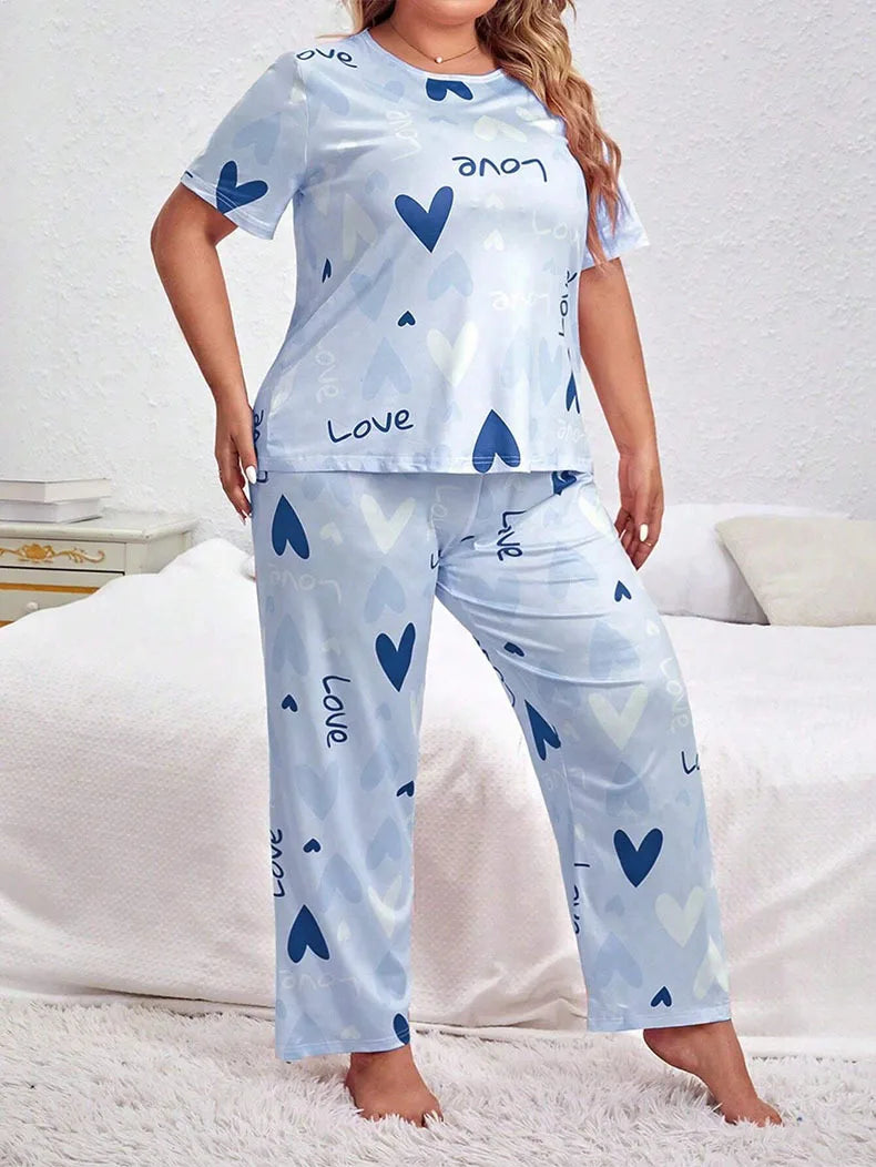 Pyjama Femme Ensemble Short Sleeve Sleepwear Woman Pajamas Set Home Wear Set Big Size Women's Pajamas Summer Ladies Pyjamas Pjs