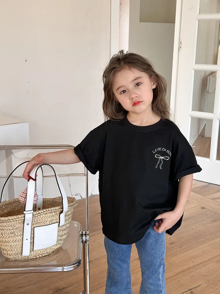 Kids Clothes Girl Children Short Sleeved Girl Clothes Summer T Shirt Tops Children Clothing  Boy Cloth Ropa De Niña Ropa De Niño