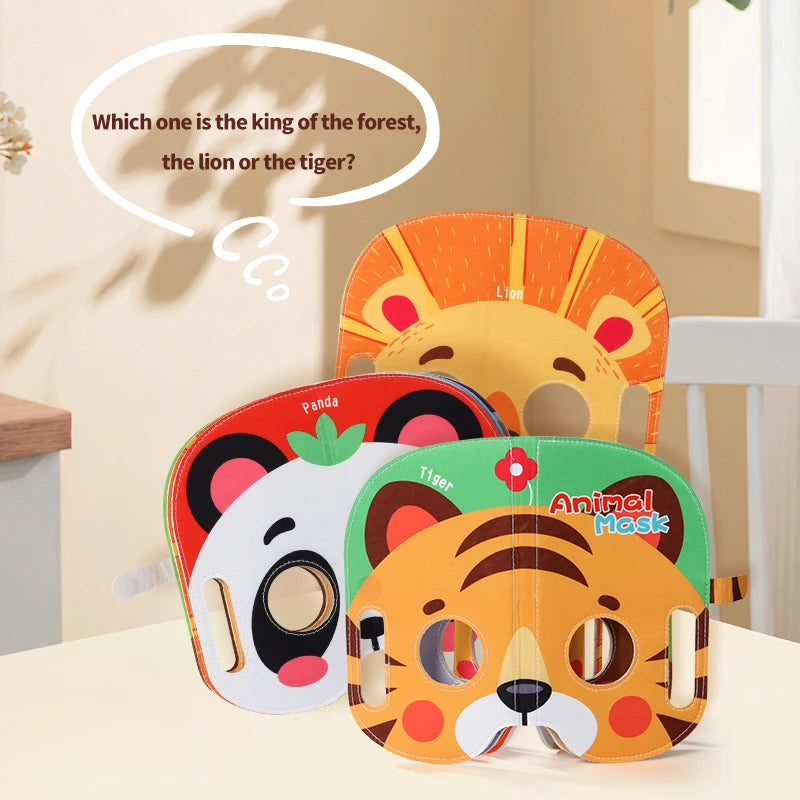 Kids Cloth Book Mask Cloth Book Animal Theme Cute Modeling Baby Toy Character Fun Party Game Birthday Festival Gift