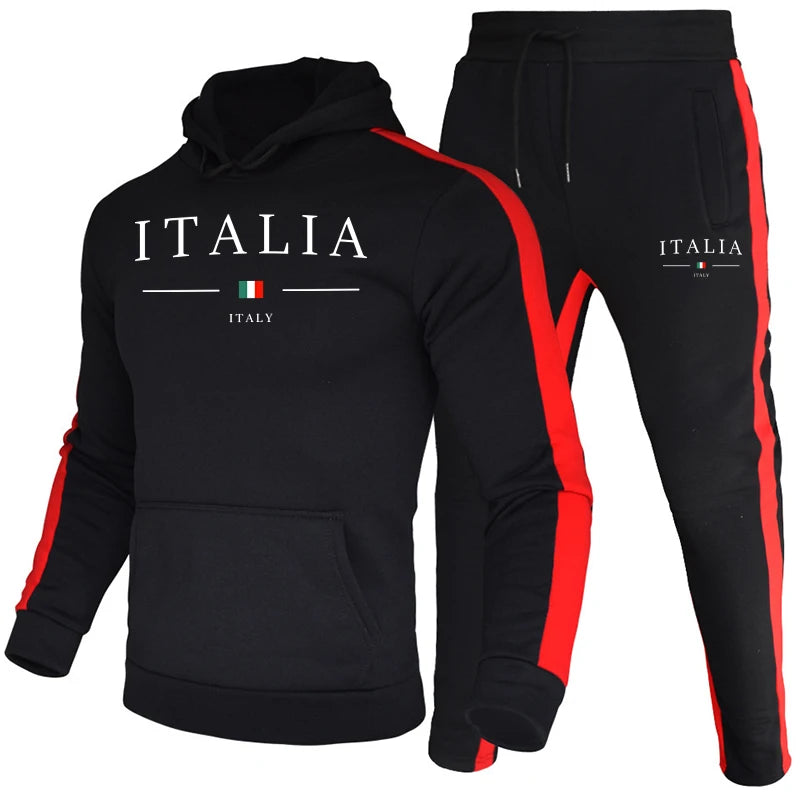 Jogging Men's Tracksuit Fashion Casual Hot Sales Men Two Piece Outdoors Set and Single Piece Black Sweatpants Hoodie Comfortable
