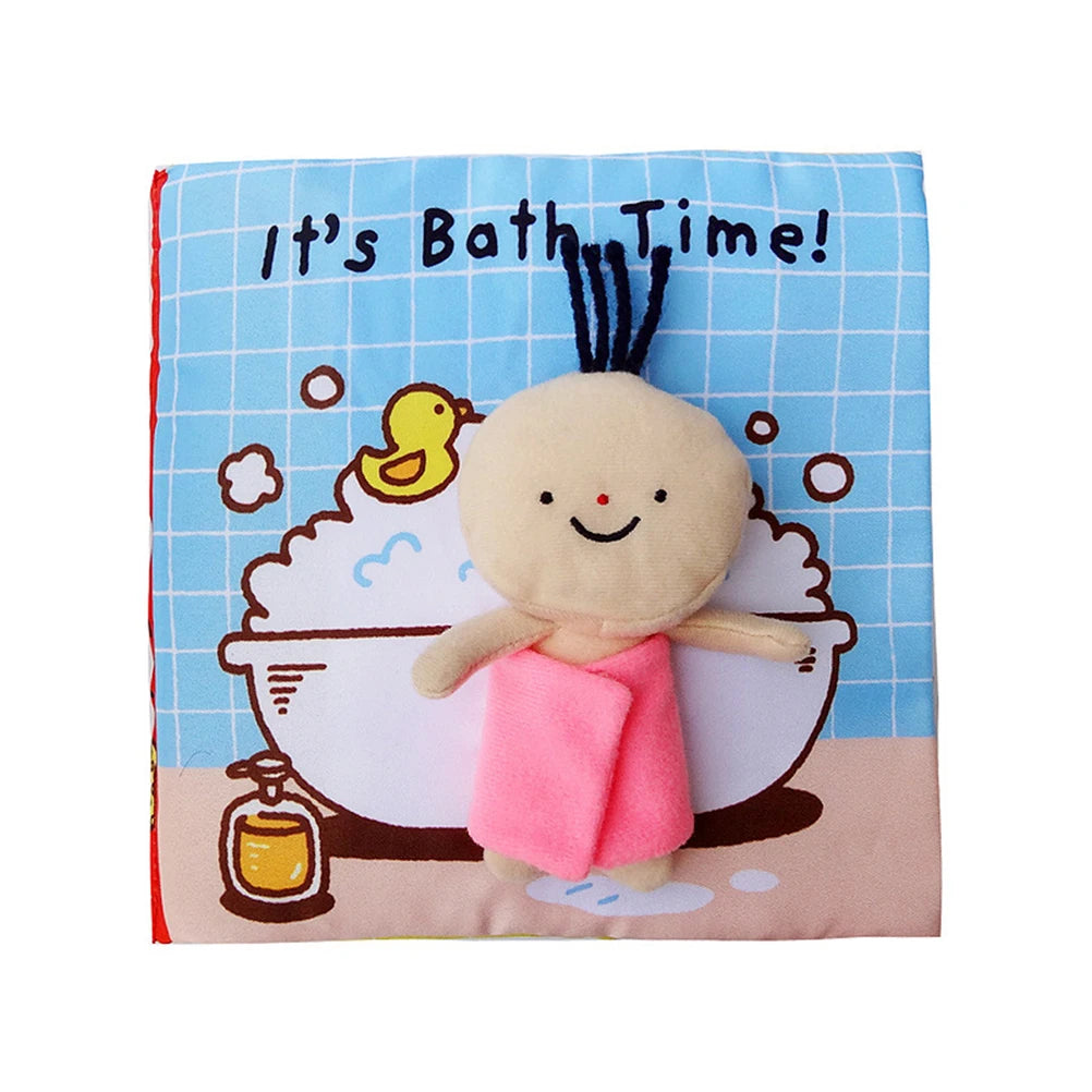 Baby First Cloth Book Washable Fabric Educational Durable Non-Toxic Infant Learning Books Crinkle Sensory Bath For Kids