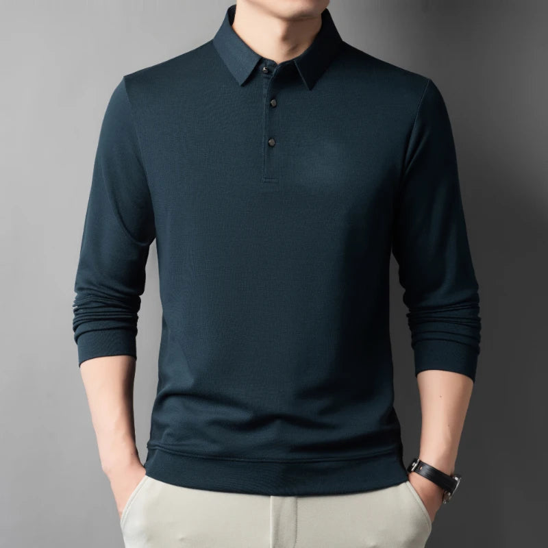 Polo shirt men's T-shirt long sleeved sweatshirt spring and autumn thin base shirt autumn top